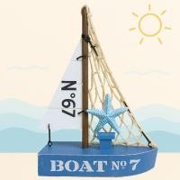 ราคา Good Goods โมเดลเรือใบ เรือใบตกแต่งสไตล์เมดิเตอร์เรเนียน Sailing handmade สินค้าพร้อมส่ง นง ดาวทะเล ขาว (12814081)