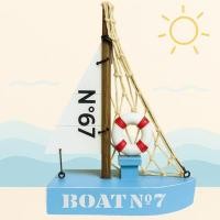 ราคา Good Goods โมเดลเรือใบ เรือใบตกแต่งสไตล์เมดิเตอร์เรเนียน Sailing handmade สินค้าพร้อมส่ง ฟ้า หย (12814085)