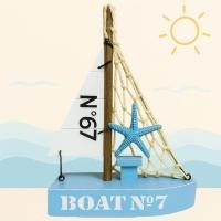 ราคา Good Goods โมเดลเรือใบ เรือใบตกแต่งสไตล์เมดิเตอร์เรเนียน Sailing handmade สินค้าพร้อมส่ง ฟ้า ดาวทะเล ฟ้า (12814086)