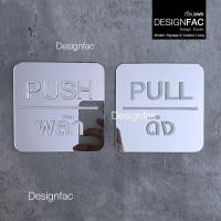 ราคา Designfac,ป้ายผลักดึงหรูหรา ป้ายติดประตู ป้ายผลักป้ายดึง ป้ายอะคริลิค สไตล์โมเดิร์น มินิมอล Luxury พื้นเงิน ผลักดึง (12800631)