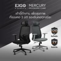 ราคา ErgoSpace เก้าอี้ทำงาน เมอร์คิวรี่ Ergonomic chair ที่รองคอปรับได้ 3ทิศทาง เบาะโฟมนั่งสบาย ดำ (Black) (12815814)