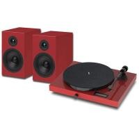 ราคา PRO-JECT JUKE BOX E + BOX 5 SPEAKER TURNTABLE BT & line input with included power amplifier RED/RED COLOR (12766314)