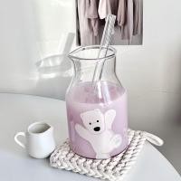 ราคา (แถมหลอด) แก้วน้ำ Happy Puppy แก้วทรงเหยือก แก้วใส แก้วเครื่องดื่ม แก้วกาแฟ แก้วน่ารัก มินิมอล คาเฟ่ 71047 หมีขาว (12774609)