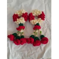 ราคา Uriko Crochet & Knit พวงมาลัยไหมพรม ดอกกุหลาบสีแดง สี191จำนวน2พวง (12781879)