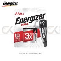 ราคา Energizer Max ขนาด AAA 1.5V P4 Alkaline Batteries (LR03) แพ็ค 4 ก้อน ถ่านอัลคาไลน์ แท้ศูนย์ (12802122)