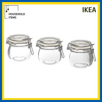 ราคา IKEA(อิเกีย) โถมีฝาปิด, แก้วใส, KORKEN (คอร์เก้น) โถมีฝาปิด, แก้วใส, IKEAแท้100% 130 มล.(3ชิ้น) (12795967)