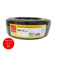 ราคา Thai Union THW 1x6 30ม. Copper Conductor 450/750V PVC 70 สายไฟ THW ดำ 30ม. (12811575)