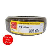 ราคา Thai Union THW 1x6 30ม. Copper Conductor 450/750V PVC 70 สายไฟ THW น้ำตาล 30ม. (12811581)