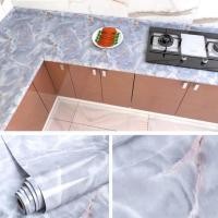 ราคา IHOME ART วอลเปเปอร์ลายหินอ่อน สติกเกอร์ติดผนังห้องครัว เคาท์เตอร์ครัว กันน้ำมันกระเด็น กันน้ำ ทำความสะอาดง่าย wallpaper หินหยกฟ้าเทา 60x300 (12799350)