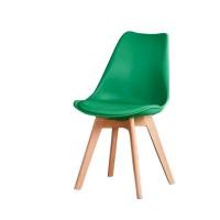 ราคา Heavenly Shop เก้าอี้พลาสติก ขาไม้ เบาะหุ้มหนัง แข็งแรง เขียว (12790886)