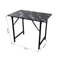 ราคา Vintage โต๊ะพับลายหินอ่อน สีดำ 60x90x75 ซม. (3ฟุต) โต๊ะประชุม จัดเลี้ยง พับได้ (12802339)