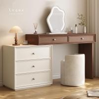 ราคา Lequa.furniture โต๊ะเครื่องแป้ง Top ไม้ lพร้อมลิ้นชัก 6 ชั้น วินเทจโมเดิร์น ส่งฟรี 100 cm. + 3 ชั้น (12822219)