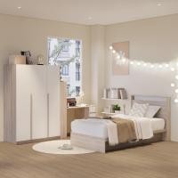 ราคา Looms ชุดห้องนอน KYOTO 3.5 ฟุต + REMUS-C + GRANT สีโซลิดโอ๊คตัดสีขาว แบรนด์ LOOMS (12817794)