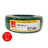 ราคา Thai Union THW 1x6 30ม. Copper Conductor 450/750V PVC 70 สายไฟ THW เขียว 30ม. (12811577)