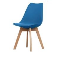 ราคา Heavenly Shop เก้าอี้พลาสติก ขาไม้ เบาะหุ้มหนัง แข็งแรง น้ำเงิน (12790882)