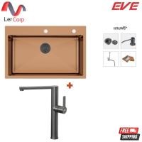 ราคา (Eve) ซิงค์ล้างจาน ROSEGOLD CB 810/520 + ก๊อกน้ำ ZION GUNMETAL EP (12799376)