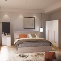 ราคา Looms ชุดห้องนอน KYOTO 6 ฟุต + REMUS-A + CONNA + PHILA สีโซลิดโอ๊คตัดสีขาว แบรนด์ LOOMS (12817791)