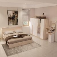 ราคา Looms ชุดห้องนอน KYOTO 6 ฟุต + REMUS-H + CONNA + PHILA สีโซลิดโอ๊คตัดสีขาว แบรนด์ LOOMS (12817792)