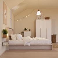 ราคา Looms ชุดห้องนอน KYOTO 6 ฟุต + REMUS-C + AARON สีโซลิดโอ๊คตัดสีขาว แบรนด์ LOOMS (12817797)