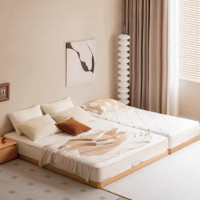 ราคา middle room เตียงพื้นไม้โอ๊คเรียบง่ายสไตล์ญี่ปุ่น รุ่น md-220 สำหรับครอบครัวพ่อแม่ลูก เตียงสามารถนำมาชิดนอนด้วยกันได้ได้ ไม่มีหัวเตียง 5ft (12792053)