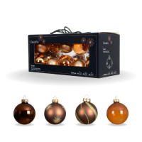 ราคา Decoris เซ็ตลูกบอลคริสต์มาส 20 ลูก/กล่อง Brandy | Ø 5/6/7 cm. (9616) Brandy 20 (12794565)