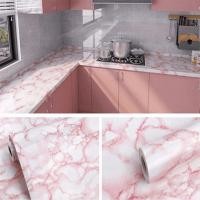 ราคา IHOME ART วอลเปเปอร์ลายหินอ่อน สติกเกอร์ติดผนังห้องครัว เคาท์เตอร์ครัว กันน้ำมันกระเด็น กันน้ำ ทำความสะอาดง่าย wallpaper หินอ่อนชมพู60x300 (12799361)