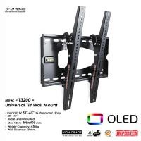 ราคา METALNIC ขาแขวนทีวี All New T3200(เหล็กหนา) แบบปรับก้มหน้าจอได้ สำหรับ LED, LCD TV 37 - 65 นิ้ว 54.5x25.5x6 แข็งแรง ไม่บิดงอ สีดำ (10347814)