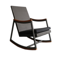 ราคา modernoutdoor เก้าอี้โยก Modern Outdoor Haxley Rocking Chair - หวายเทียม แบบที่1 Black (10853051)