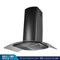 ราคา Mex เครื่องดูดควันชนิดติดผนัง Baffle Filter กระโจมกระจกโค้ง สีดำ รุ่น KV737B90 ดำ (10952078)