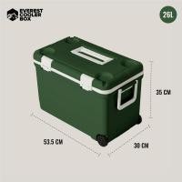 ราคา Everest กระติกน้ำแข็งมีล้อ26ลิตร กระติกน้ำแข็งล้อลาก กระติกน้ำแข็งมีที่วางแก้ว New Arrival Cooler Box26L สีเขียวทหาร (12068509)
