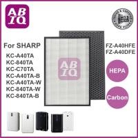 ราคา ABIQ แผ่นกรองอากาศ HEPA H13 สำหรับ Sharp KC-A40TA, KC-840TA, KC-C70TA แผ่นกรองฝุ่น FZ-A40HFE แผ่นคาร์บอน FZ-A40DFE Carbon (12218120)