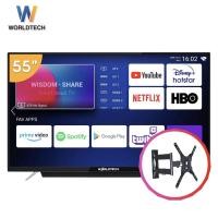 ราคา Worldtech ทีวี 55 นิ้ว Android Analog Smart TV แอนดรอย สมาร์ททีวี 4K ฟรีสาย HDMI (2xUSB, 3xHDMI) Netfli 55นิ้ว+ขาแขวนP4 (12187967)
