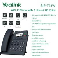ราคา Voice Works Yealink โทรศัทพ์อินเตอร์เน็ตไร้สายตั้งโต๊ะ T31W (Wireless (WiFi) Desktop IP Phone) ดำ (12199669)