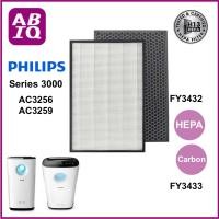 ราคา ABIQ แผ่นกรองอากาศ H13 HEPA รุ่น Philips FY3432 และแผ่นกรองกลิ่น FY3433 สำหรับ เครื่องฟอกอากาศ รุ่น AC3256, AC3259 HEPA + Carbon (12218074)