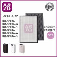 ราคา ABIQ แผ่นกรองอากาศ HEPA H13 Filter สำหรับ Sharp KC-D60TA-W, KC-G60TA-W ใช้แทนแผ่นกรองรุ่น Sharp FZ-D60HFE และ FZ-D60DFE Carbon (12218115)