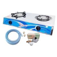 ราคา Lucky Flame เตาแก๊สตั้งโต๊ะ 2 หัวอินฟาเรด รุ่น AT-102I AT-102I+ชุด LS-325SG (12314596)