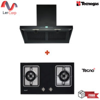 ราคา (tecno) เครื่องดูดควัน tch 90-n2 black + เตาแก๊ส 2 หัวเตาทองเหลือง tnp hb 2079 gb (12333970)