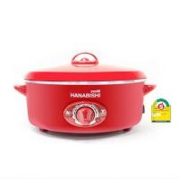 ราคา HANABISHI กระทะไฟฟ้า 12 นิ้ว รุ่น HEP-190 ความจุ 2.5 ลิตร ฝาแดงแบบทึบ ไม่เคลือบ กำลังไฟ 1000W normal (12356197)