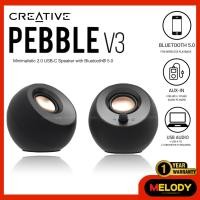 ราคา CREATIVE Pebble V3 (Black-สีดำ) Bluetooth Speaker ลำโพง รองรับ USB-C ลำโพงบูลทูธไร้สาย 2.0 รับประกันศูนย์ Creative 1ปี ดำ (12373042)