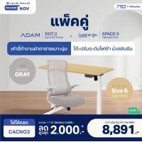 ราคา Dreamstown เซ็ตสุดคุ้ม โต๊ะปรับระดับไฟฟ้า รุ่น Space ll + เก้าอี้ทำงานเพื่อสุขภาพ ADAM DOT.2 ERGO CHAIR GRAVITY เก้าอี้เทา+โต๊ะ S (12461359)