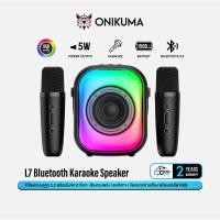 ราคา onikuma l7 bluetooth karaoke speaker ลำโพงบลูทูธ 5.3 พลังเสียง 5w ไมค์คาราโอเกะ แสงไฟ rgb #qoomart (12499002)