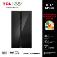 ราคา TCL ตู้เย็น Side by Side P650 Series ขนาด 22.3Q/631L Black Glass Door ระบบ Inverter รุ่น RT37GPSBB แผงควบคุมระบบดิจิตอล สีดำเงา (12650180)
