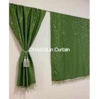 ราคา CDL ผ้าม่านหน้าต่าง ม่านสอดลวด ม่านกันยูวี (150*130ซม.) ดาวเล็กสีเขียว 150*130+ลวด1.5ม. (12656075)