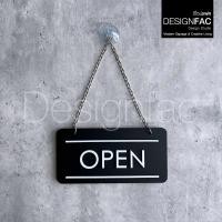 ราคา Designfac, ป้ายเปิดปิดร้านขนาดใหญ่ OPEN CLOSED ป้ายแขวนหน้าร้าน สวยเรียบง่าย สไตล์โมเดิร์น มินิมอล พื้นดำลายขาว (12696773)