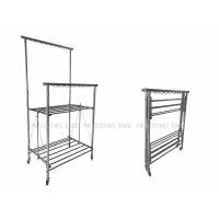 ราคา pn clothes rack ราวตากผ้า แขวนผ้าสแตนเลสพับได้ ราวคู่ปรับสูงต่ำ ยืดหดได้ ไม่ต้องประกอบ รุ่นมีห่วงแขวน แบบมีห่วงแขวน (12825077)