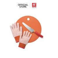ราคา ZWILLING ชุดมีด เขียง และถุงมือ 3 ชิ้น ปลอดภัย สีส้ม N54350403 Orange (10821922)