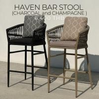 ราคา Nuwoliving เก้าอี้สตูลสูงเชือกถัก มีที่พักเเขน champagne (12583999)