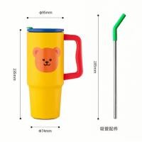 ราคา PP Home แก้วสแตนเลสเคลือบเซรามิก Wiggle Wiggle x Glasslock แท้ แก้วน้ำ มีฝาปิด มีหลอด แก้วเก็บอุณหภูมิ 69025 หมีCE ไม่มีกล่อง (12826642)