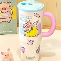 ราคา PP Home แก้วเก็บอุณหภูมิ Lulu Fitness แก้วสแตนเลส 316 แก้วฟิตเนส แก้วน้ำ มีฝาปิด Tumbler แก้วกาแฟ ของขวัญ 69024 Sky Blue (12826787)