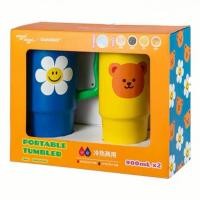 ราคา PP Home แก้วสแตนเลสเคลือบเซรามิก Wiggle Wiggle x Glasslock แท้ แก้วน้ำ มีฝาปิด มีหลอด แก้วเก็บอุณหภูมิ 69025 เซตดอกไม้+หมี CE (12826643)